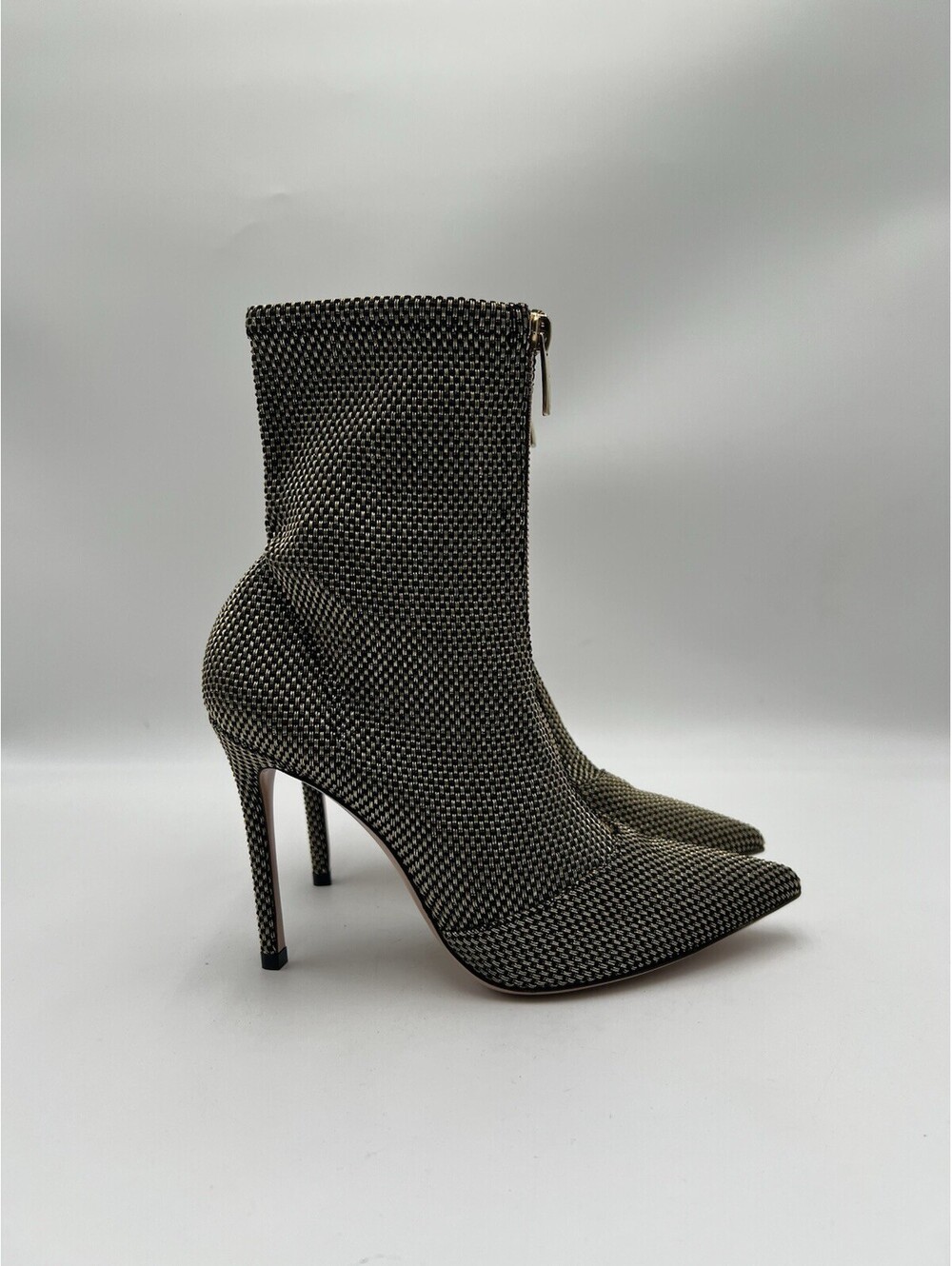 Gianvito Rossi Ferrer Space gold metallic mesh ankle bootie Size 36